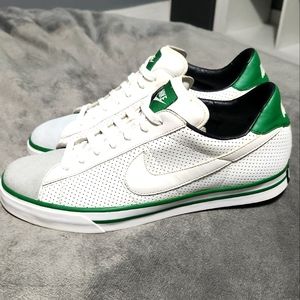 Nike White Pine Green Leather Sneakers Size 11 Men’s